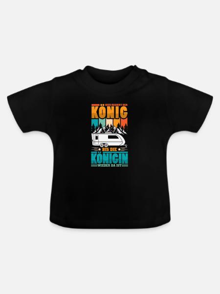 Camper Camping Wohnwagen Spruch - Baby Bio-T-Shirt mit Rundhals - Schwarz