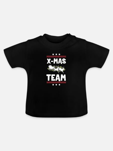 X-Mas Team - Baby Bio-T-Shirt mit Rundhals - Schwarz