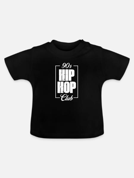 Hip-Hop-Club-Logo der 90er - Baby Bio-T-Shirt mit Rundhals - Schwarz