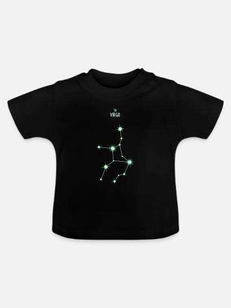 Jungfrau Sternzeichen Sternbild Pastellgrün - Baby Bio-T-Shirt mit Rundhals - Schwarz