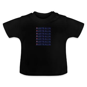 Rugby Rugby Rugby Rugby Rugby Australia Rugby - Baby Bio-T-Shirt mit Rundhals - Schwarz - Vorne