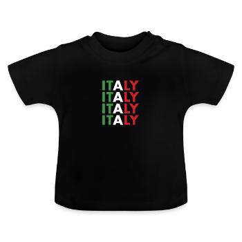 Rugby Rugby Rugby Rugby Rugby Italy Rugby - Baby Bio-T-Shirt mit Rundhals - Schwarz - Vorne