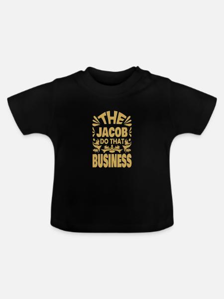 Sprüche Jacob - Baby Bio-T-Shirt mit Rundhals - Schwarz