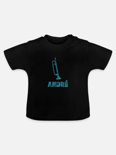 André als Blasmusik - Baby Bio-T-Shirt mit Rundhals - Schwarz