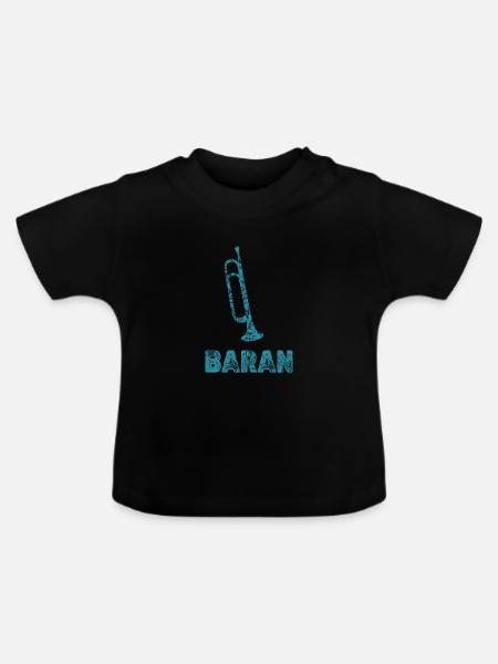 Baran - Baby Bio-T-Shirt mit Rundhals - Schwarz