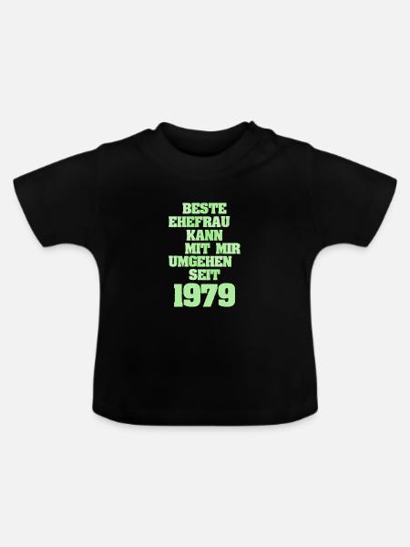 Frau 1979 - Baby Bio-T-Shirt mit Rundhals - Schwarz