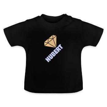 Hubert as a noble - Baby Organic T-Shirt with Round Neck - black - Front