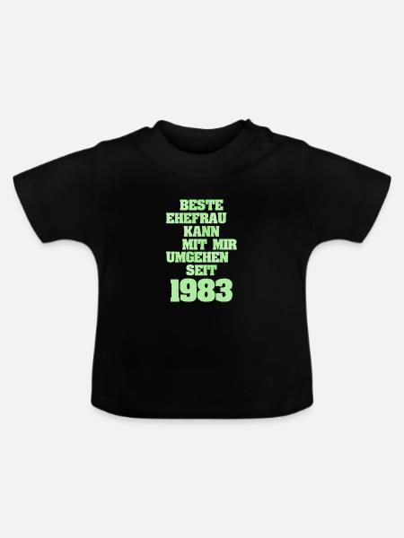 1983 - Baby Bio-T-Shirt mit Rundhals - Schwarz