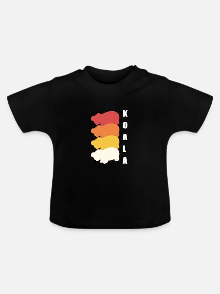 Koalas Retro Zoologe Geschenk - Baby Bio-T-Shirt mit Rundhals - Schwarz