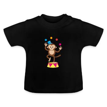 Cirque singe jongleur singe singe singe cirque - T-shirt bio col rond Bébé - noir - Devant