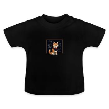 Hund Shiba Inu Lehrer Unterricht Schule Tafel - Baby Bio-T-Shirt mit Rundhals - Schwarz - Vorne