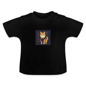 Hund Shiba Inu Lehrer Unterricht Schule Tafel - Baby Bio-T-Shirt mit Rundhals - Schwarz - Vorne