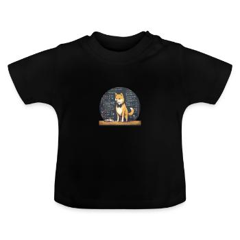 Hund Shiba Inu Lehrer Unterricht Schule Tafel - Baby Bio-T-Shirt mit Rundhals - Schwarz - Vorne