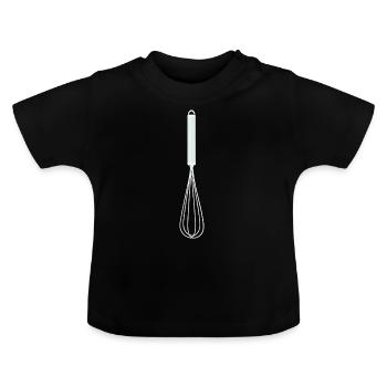 battre au fouet - T-shirt bio col rond Bébé - noir - Devant