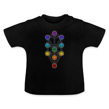 Arbre de Vie Sephiroth Chakra Kabbale Matrice - T-shirt bio col rond Bébé - noir - Devant