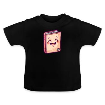 Read Bookworm Novel - Baby Organic T-Shirt with Round Neck - black - Front