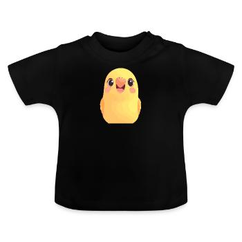 Budgie Parrot Sparrow - Baby Organic T-Shirt with Round Neck - black - Front