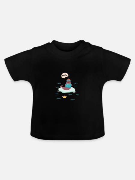 Walross Seemann Eisscholle - Baby Bio-T-Shirt mit Rundhals - Schwarz