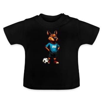 Chiens de football - T-shirt bio col rond Bébé - noir - Devant