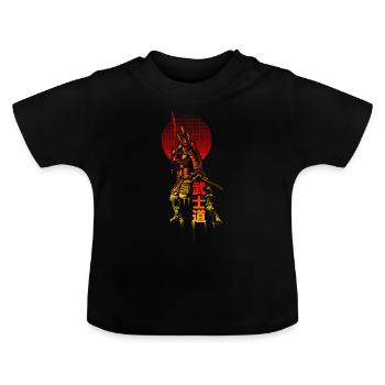 samurai - Baby Organic T-Shirt with Round Neck - black - Front