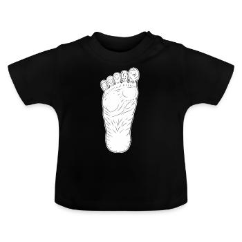Bigfoot - l'empreinte d'un très grand pied - T-shirt bio col rond Bébé - noir - Devant