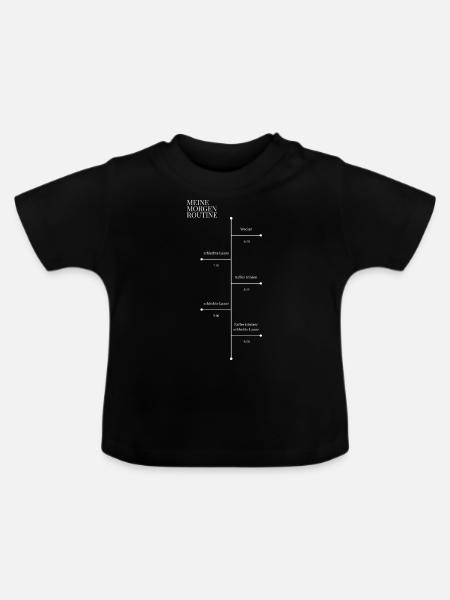 Morgenroutine Morgenmuffel - Baby Bio-T-Shirt mit Rundhals - Schwarz