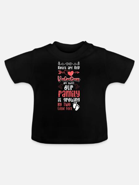 Babybauch Nachwuchs - Baby Bio-T-Shirt mit Rundhals - Schwarz