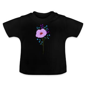 Blumenstrauß - Baby Bio-T-Shirt mit Rundhals - Schwarz - Vorne