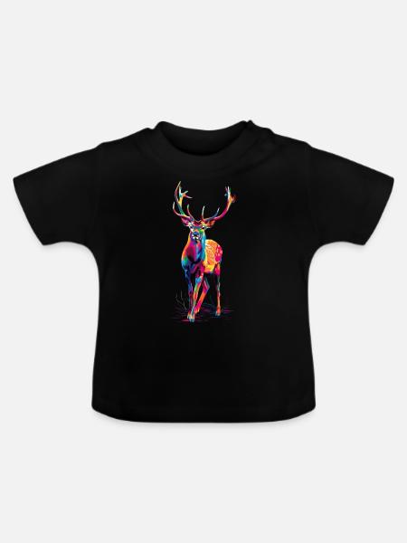 Reh - Baby Bio-T-Shirt mit Rundhals - Schwarz