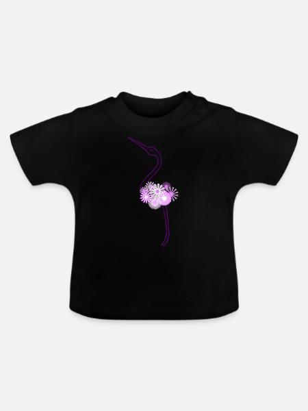 Storch - Baby Bio-T-Shirt mit Rundhals - Schwarz