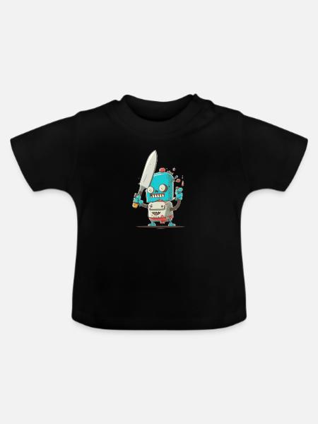 Einen Sturm kochen - Baby Bio-T-Shirt mit Rundhals - Schwarz