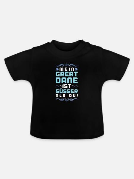 great dane hund spruch - Baby Bio-T-Shirt mit Rundhals - Schwarz