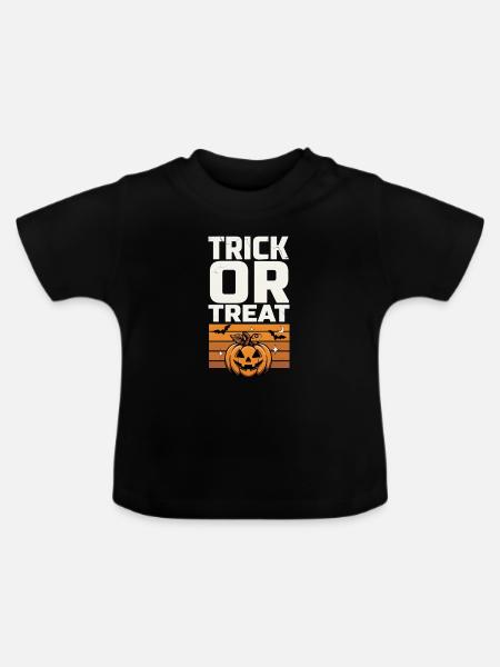 Süßes oder Saures – Kürbis-Halloween - Baby Bio-T-Shirt mit Rundhals - Schwarz
