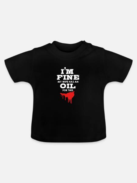 Ätherisches Öl - Baby Bio-T-Shirt mit Rundhals - Schwarz