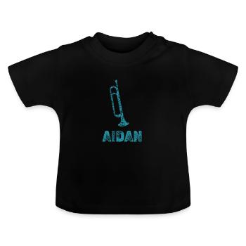 Vorname Aidan - Baby Bio-T-Shirt mit Rundhals - Schwarz - Vorne