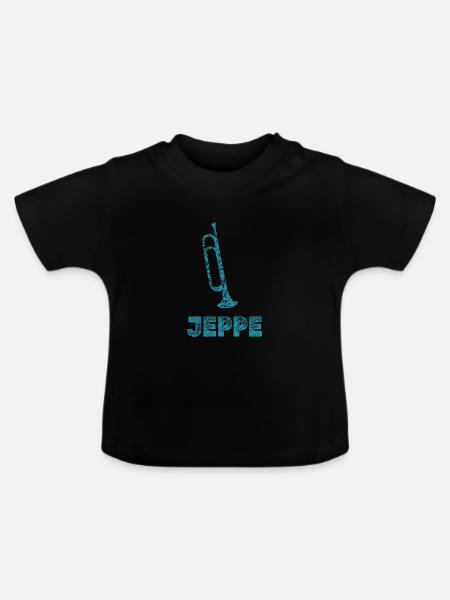 Jeppe als Blasmusik - Baby Bio-T-Shirt mit Rundhals - Schwarz