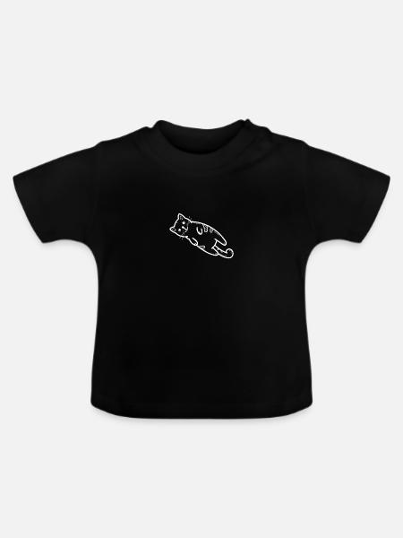 Katze - Baby Bio-T-Shirt mit Rundhals - Schwarz