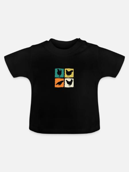 Hühner Henne - Baby Bio-T-Shirt mit Rundhals - Schwarz