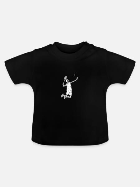 Federball Badminton - Baby Bio-T-Shirt mit Rundhals - Schwarz