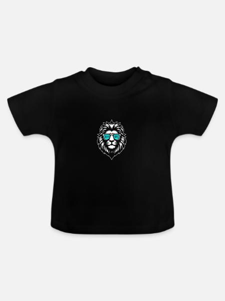 Löwe Johannes - Baby Bio-T-Shirt mit Rundhals - Schwarz