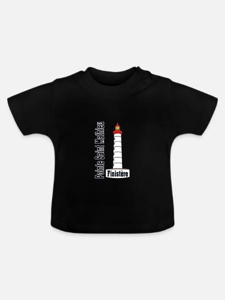 St Matthieu Leuchtturm - Baby Bio-T-Shirt mit Rundhals - Schwarz