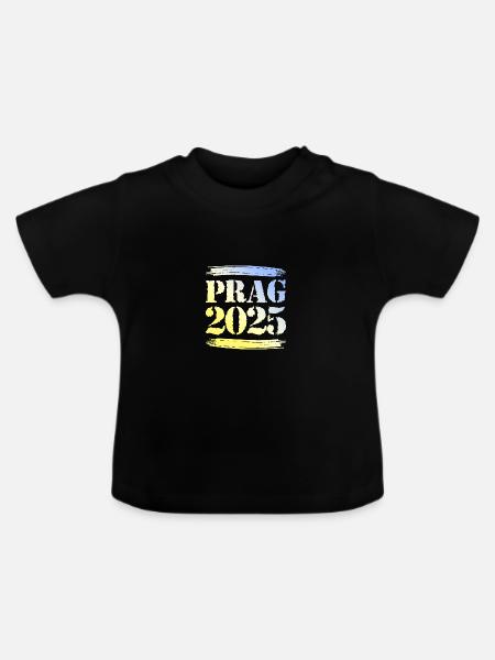 Prag 2025 - Baby Bio-T-Shirt mit Rundhals - Schwarz