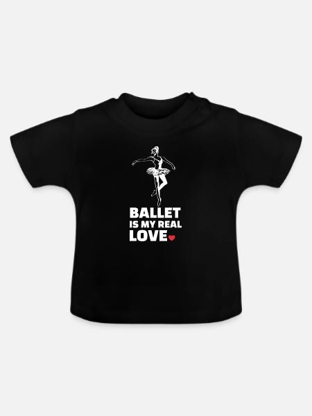 Ballett Liebe - Baby Bio-T-Shirt mit Rundhals - Schwarz