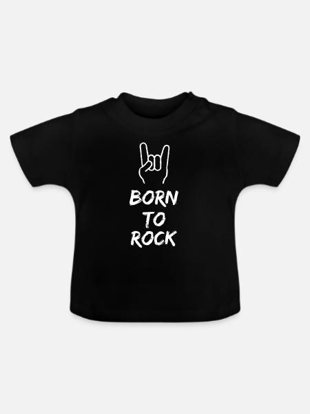 Born to Rock - T-shirt bio col rond Bébé - noir