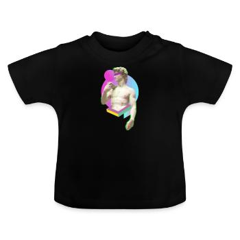 Michelangelo David Statue Modern Urban Geschenk - Baby Bio-T-Shirt mit Rundhals - Schwarz - Vorne