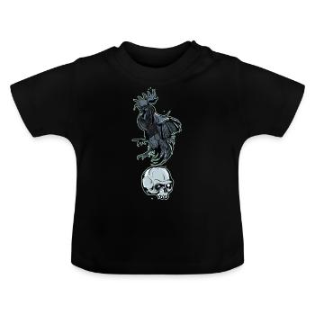 Hahn // Angry Rooster - Baby Bio-T-Shirt mit Rundhals - Schwarz - Vorne