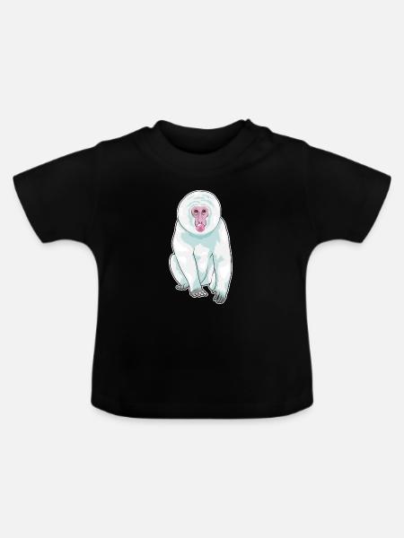 Affe Kaugummi - Baby Bio-T-Shirt mit Rundhals - Schwarz