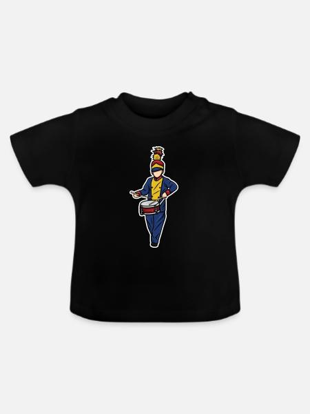 Trommler Junge - Baby Bio-T-Shirt mit Rundhals - Schwarz