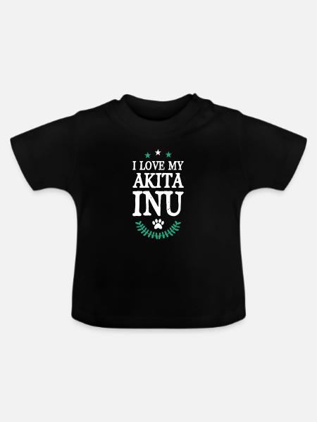 AKITA INU - Baby Bio-T-Shirt mit Rundhals - Schwarz
