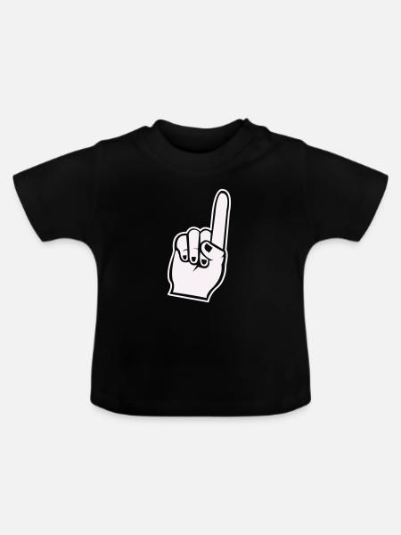 Fan Hand Zeigefinger Icon - Baby Bio-T-Shirt mit Rundhals - Schwarz